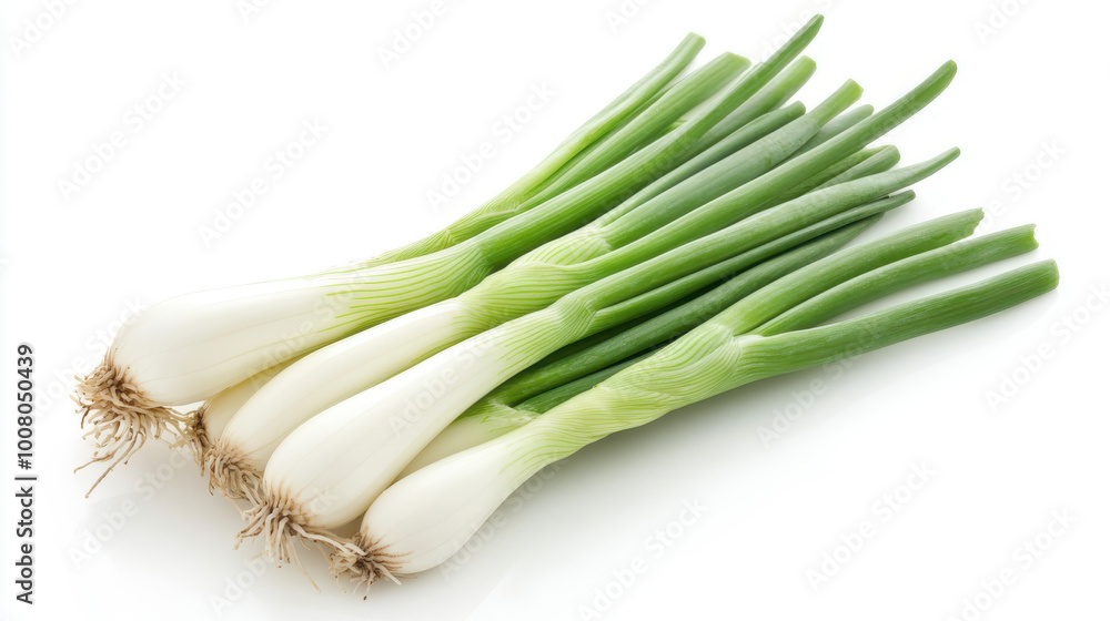 Fresh green onion on white background Fresh green onion on white background