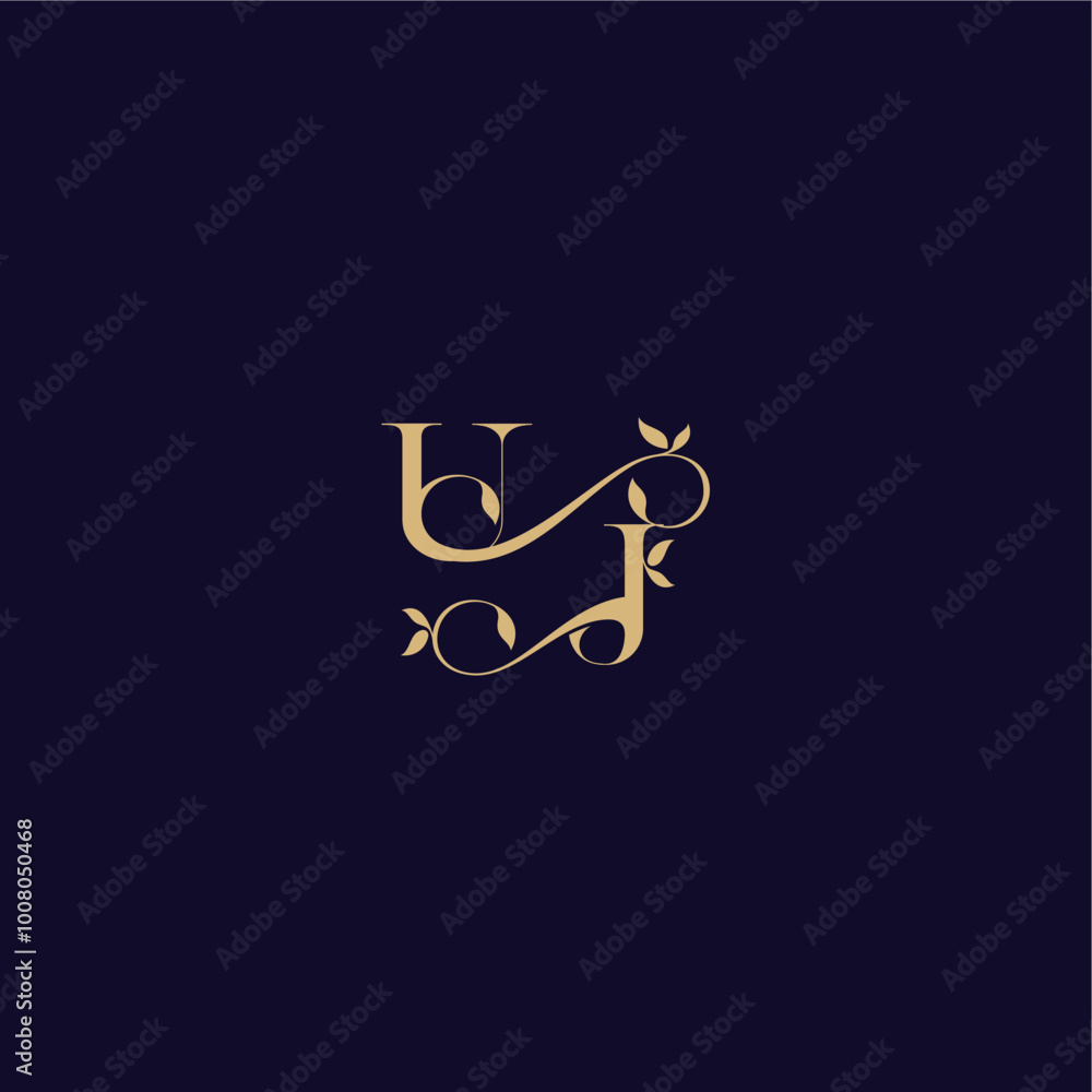 organic and elegant concept UJ beauty leaf monogram logo letter wedding initial organic and elegant concept UJ beauty leaf monogram logo letter wedding initial