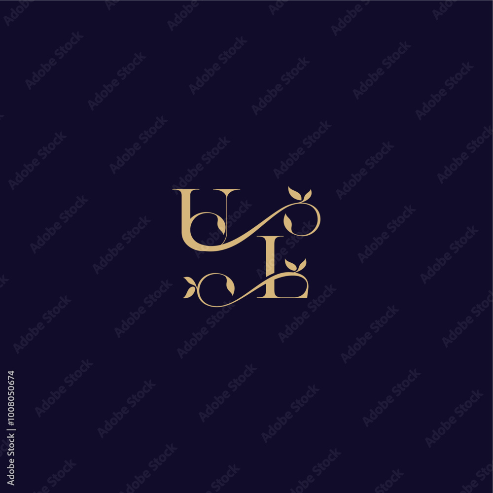 organic and elegant concept UL beauty leaf monogram logo letter wedding initial organic and elegant concept UL beauty leaf monogram logo letter wedding initial