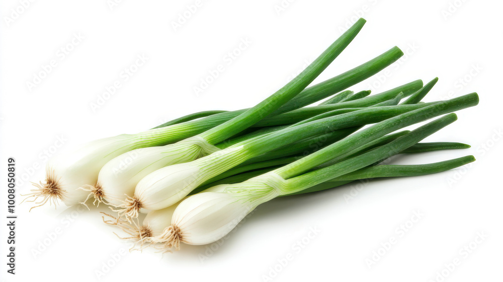 Fresh green onion on white background Fresh green onion on white background