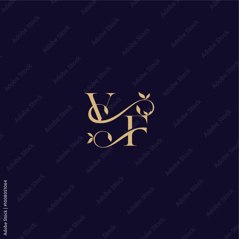 organic and elegant concept VF beauty leaf monogram logo letter wedding initial organic and elegant concept VF beauty leaf monogram logo letter wedding initial