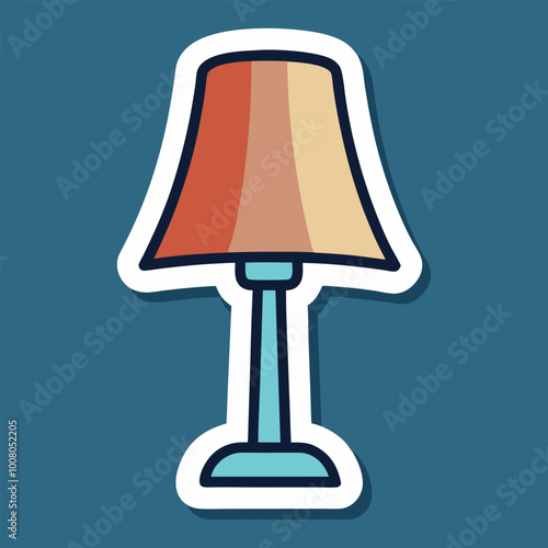 Sticker of a Modern Table Lamp with a Sleek Base and Simple Design