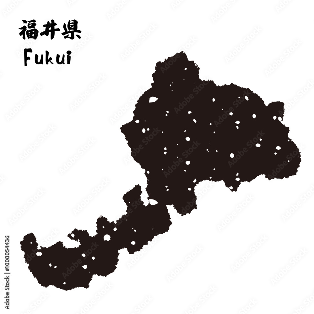 Obraz premium 日本_福井県のスタンプ風シルエット