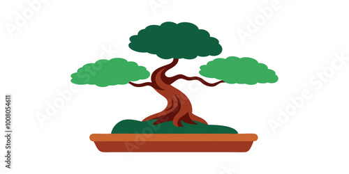 simple flat style vector tree design