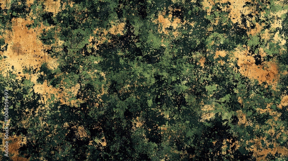 Abstract camouflage pattern in varying shades of green and brown, with organic shapes blending seamlessly for a rugged, military-inspired look, suitable for tactical or outdoor designs Abstract camouflage pattern in varying shades of green and brown, with organic shapes blending seamlessly for a rugged, military-inspired look, suitable for tactical or outdoor designs