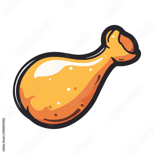 Simple vector illustration of a deep-fried chicken leg