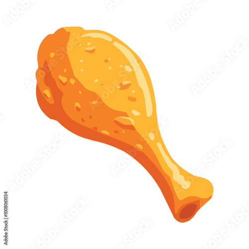 Simple vector illustration of a deep-fried chicken leg
