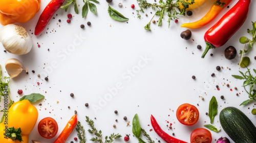 healthy foods on a white background photo