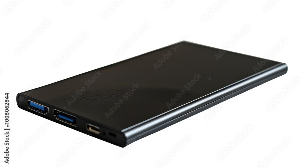 External SSD drive storage on white background External SSD drive storage on white background