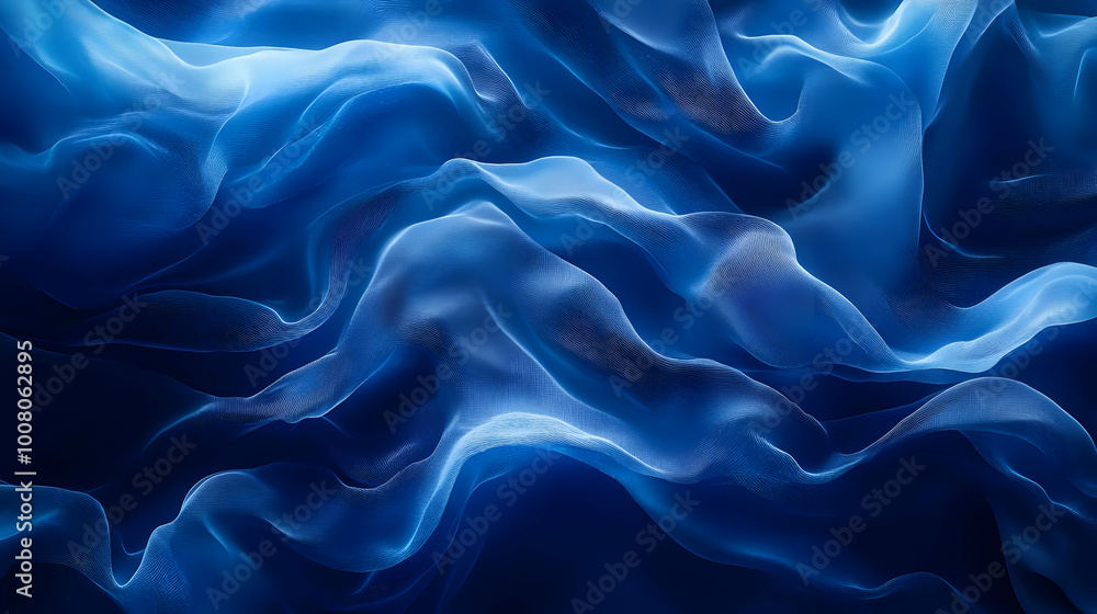 Obraz premium Abstract Blue Waves 3D Illustration