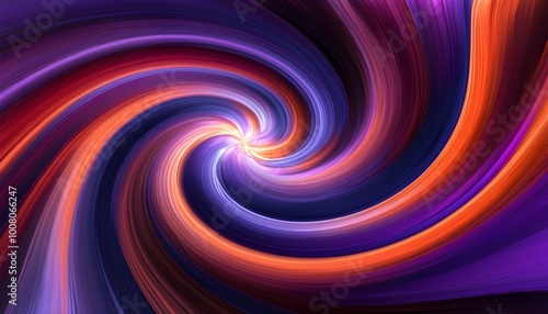 Mesmerizing purple and orange swirling light in a dynamic whirlpool design