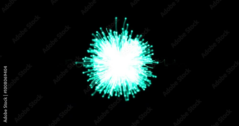 Blue light trails exploding against black background Blue light trails exploding against black background