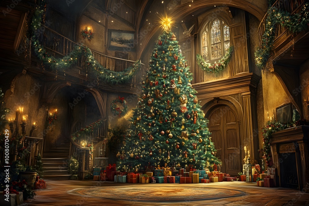 Christmas Tree in a Cozy Mansion Christmas Tree in a Cozy Mansion