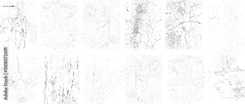 Grunge textures set. Collection of vector, distress, textures .Simply Place grungy textured overlay over any Object to Create grunge ,dirty effect .Various distressed texture for your design. 