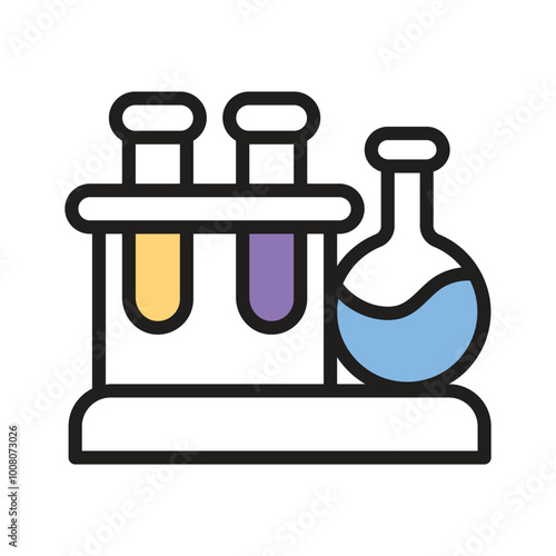 Multiple test tubes filled with liquids for lab experiments and research