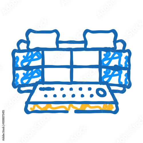 newsroom news media doodle icon sketch vector. newsroom news media sign. isolated symbol illustration