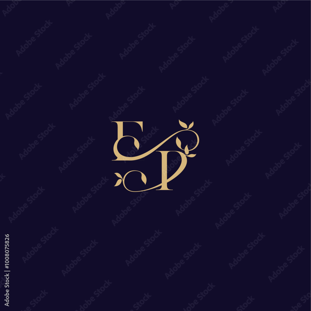 wedding initial EP organic and elegant concept beauty leaf monogram logo letter wedding initial EP organic and elegant concept beauty leaf monogram logo letter