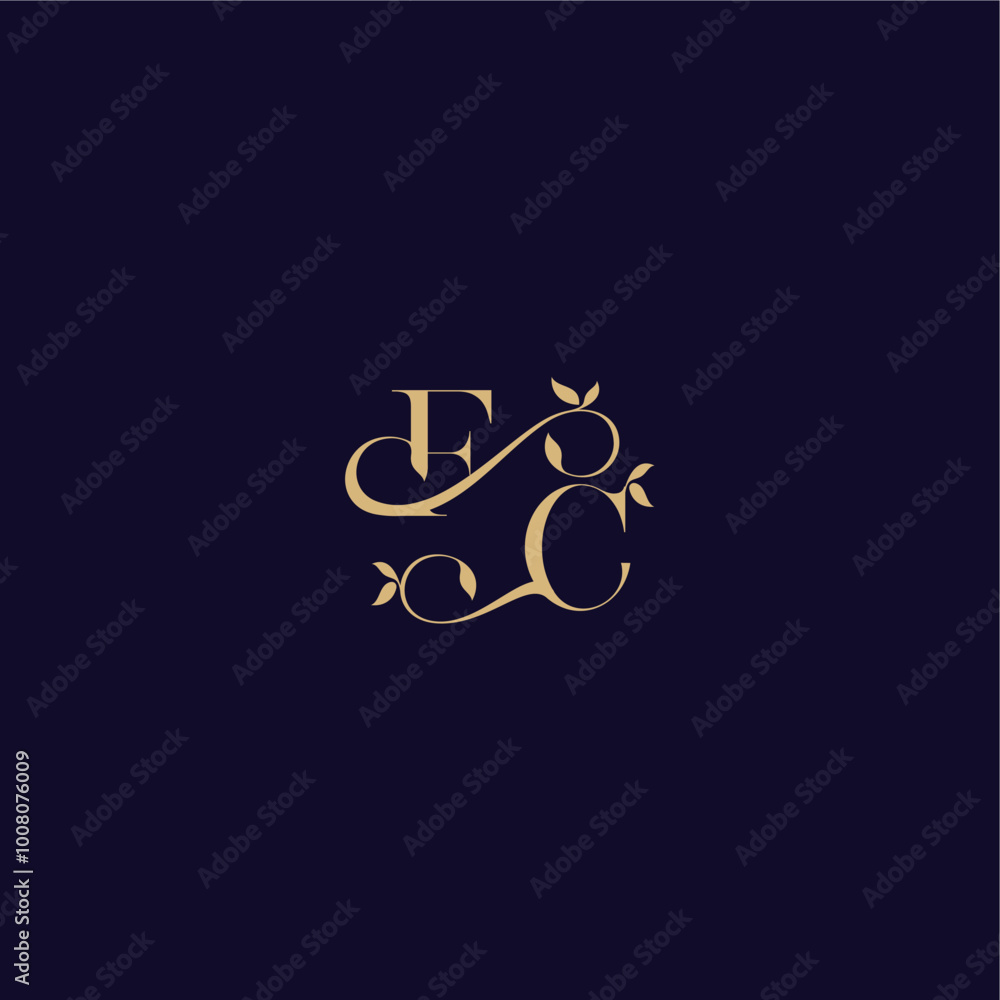 wedding initial FC organic and elegant concept beauty leaf monogram logo letter wedding initial FC organic and elegant concept beauty leaf monogram logo letter