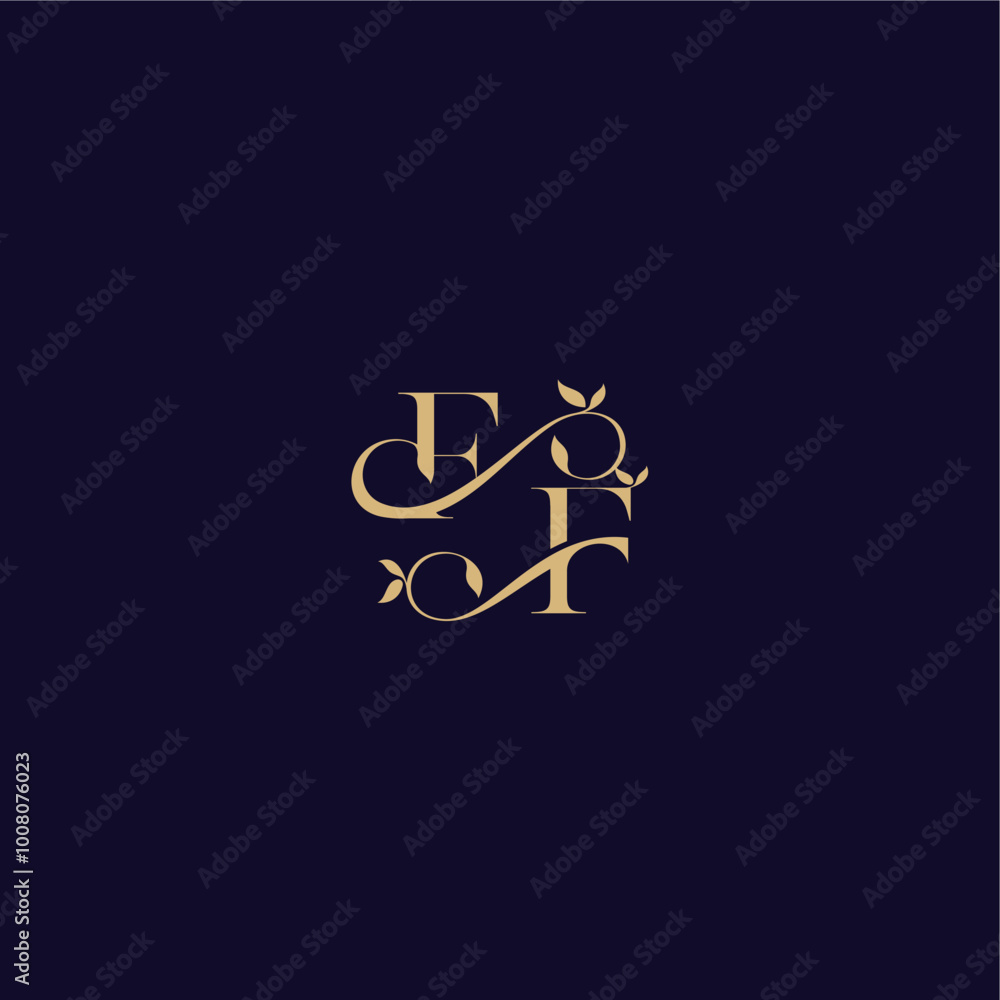 wedding initial FF organic and elegant concept beauty leaf monogram logo letter wedding initial FF organic and elegant concept beauty leaf monogram logo letter