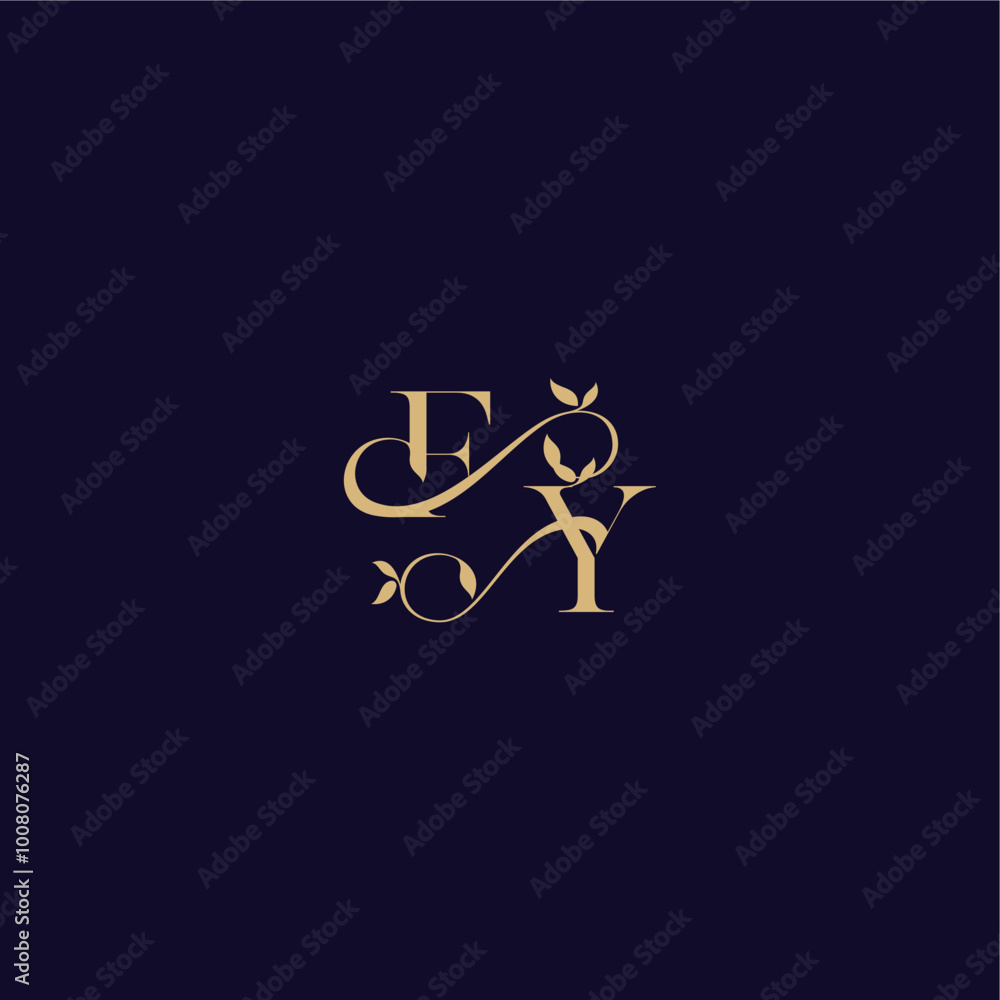 wedding initial FY organic and elegant concept beauty leaf monogram logo letter wedding initial FY organic and elegant concept beauty leaf monogram logo letter