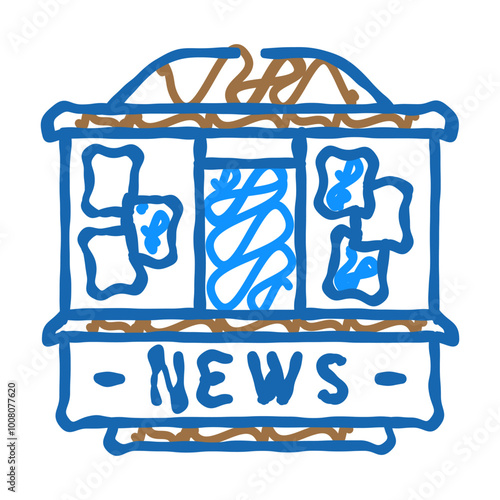 newsstand news media doodle icon sketch vector. newsstand news media sign. isolated symbol illustration