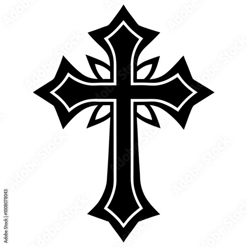 05.. Christian-cross silhouette vector, ideal for use on various printable items like mugs, books, apparel, and digital products. Download and start designing today.
