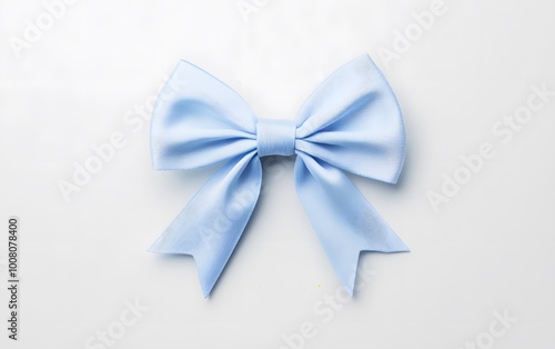 blue bow on white background