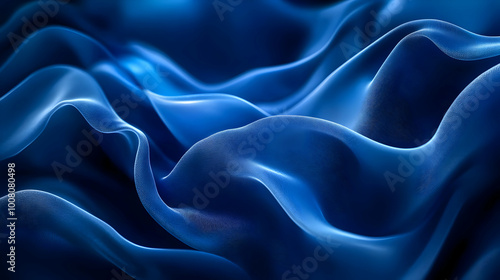Wallpaper Mural Abstract Blue Wavy 3D Background Torontodigital.ca