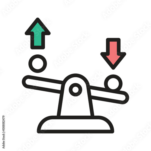 A seesaw icon demonstrating balance and play in physics