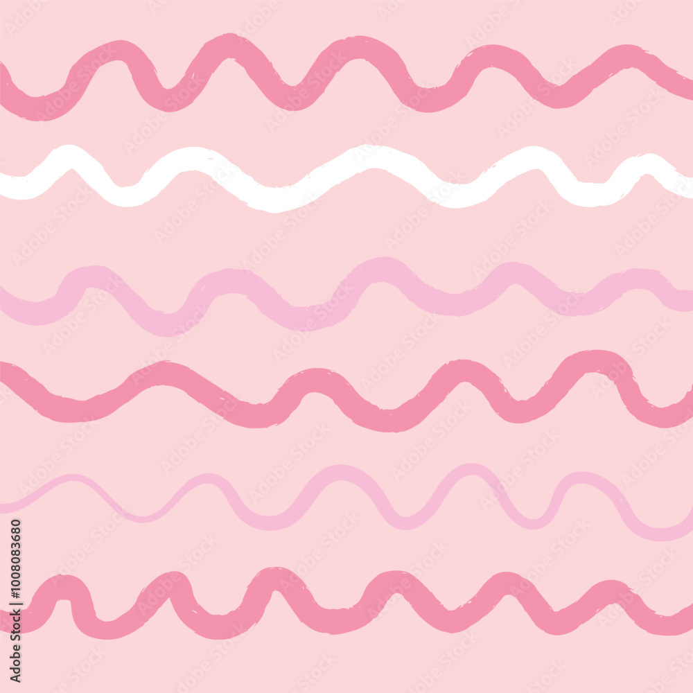 Naive squiggle pattern with bright green, yellow, pink and blue wavy lines on a light background. Creative abstract squiggle style drawing background Naive squiggle pattern with bright green, yellow, pink and blue wavy lines on a light background. Creative abstract squiggle style drawing background