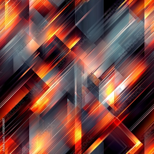 Vibrant Geometric Abstract Design with Sharp Angles