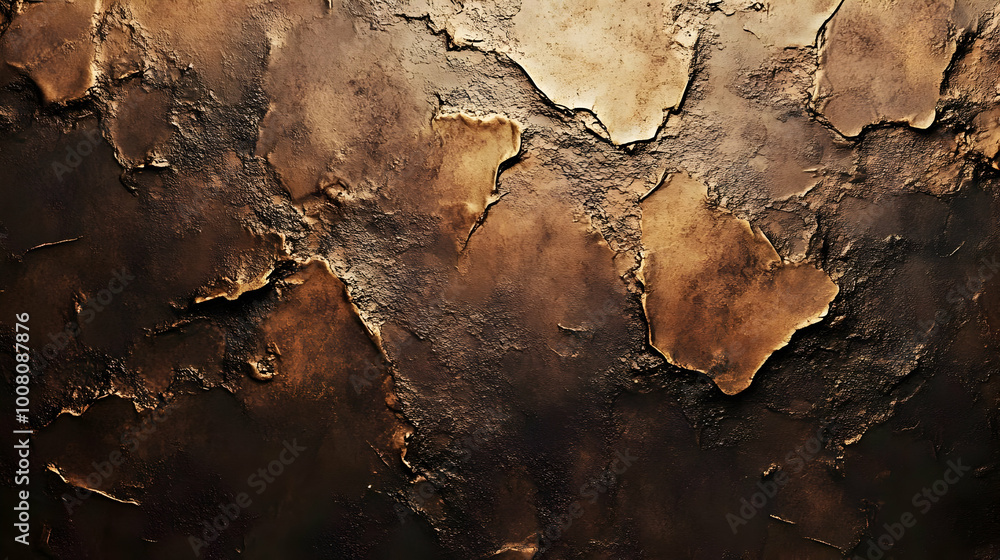 Abstract Brown and Gold Cracked Texture Background Abstract Brown and Gold Cracked Texture Background
