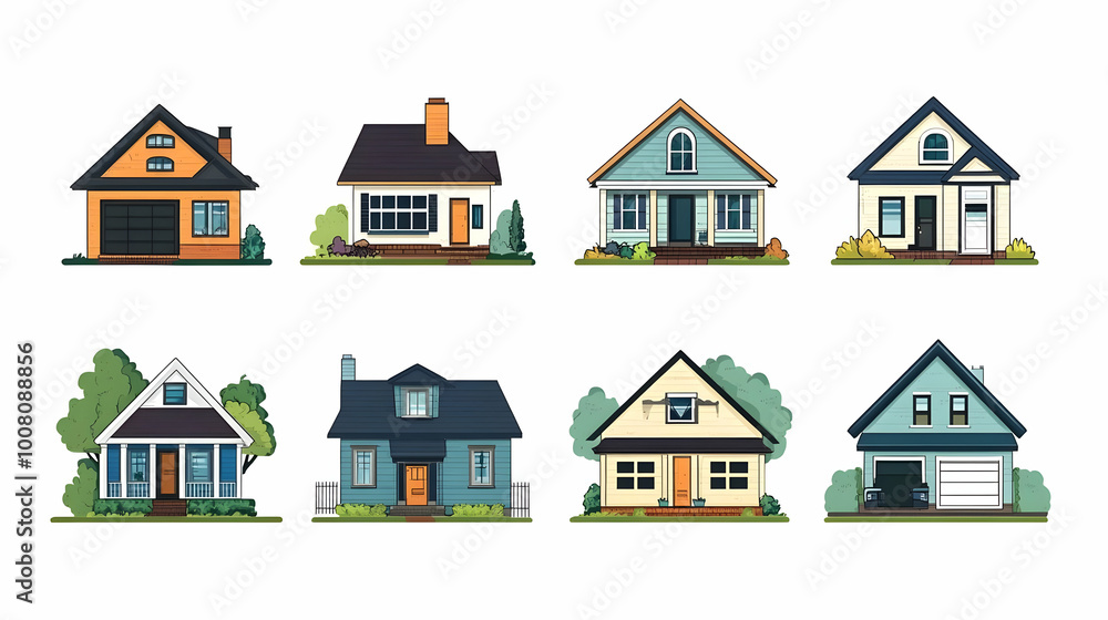 Eight Unique and Colorful Family Houses with Landscaping Eight Unique and Colorful Family Houses with Landscaping