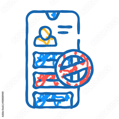 file deny doodle icon sketch vector. file deny sign. isolated symbol illustration