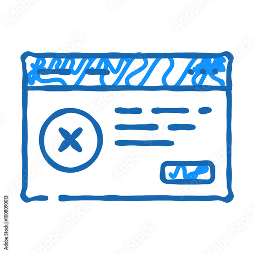 certificate disapprove doodle icon sketch vector. certificate disapprove sign. isolated symbol illustration