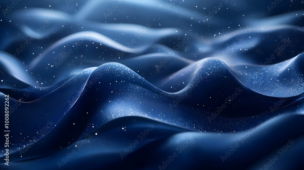 Abstract 3D Background with Wavy Lines and Glowing Particles Abstract 3D Background with Wavy Lines and Glowing Particles
