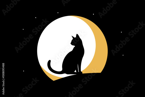 cat on the moon