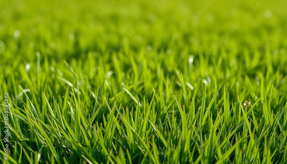 Fototapeta premium Green grass realistic textured background surface.