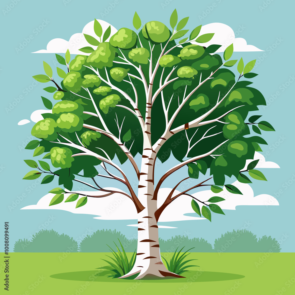 Fototapeta premium vector illustration of a birch