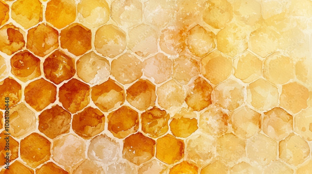 a beautiful, detailed watercolour illustration of a honeycomb background a beautiful, detailed watercolour illustration of a honeycomb background