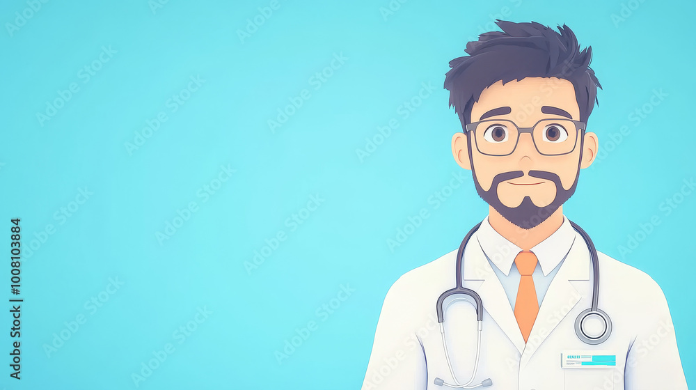 Cartoon doctor with stethoscope Cartoon doctor with stethoscope