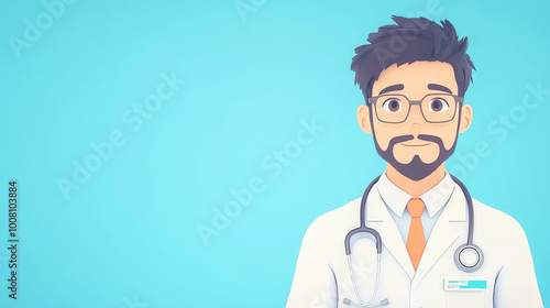 Cartoon doctor with stethoscope