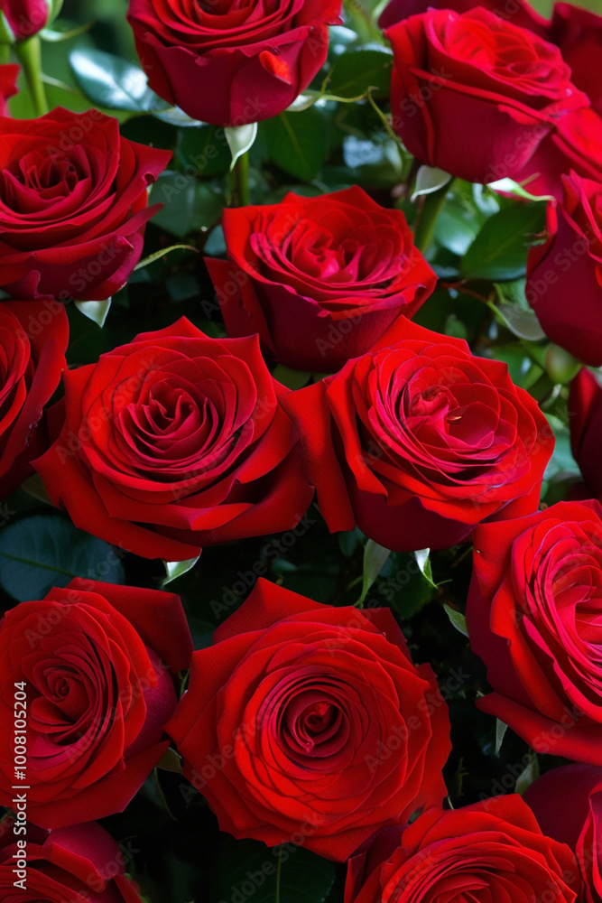 Obraz premium luxury bouquet of red roses close up