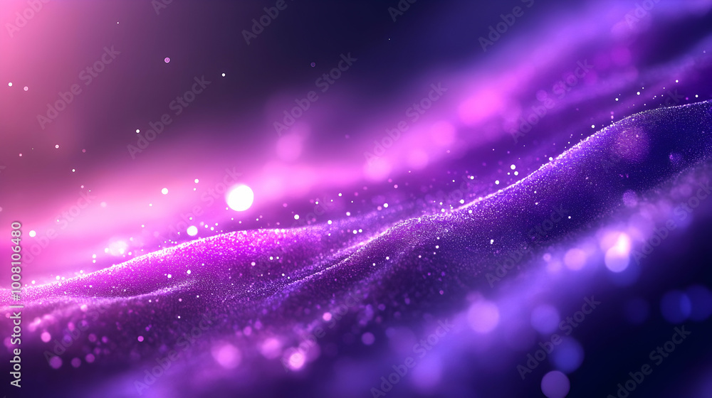 Purple and Blue Abstract Background with Glowing Particles Purple and Blue Abstract Background with Glowing Particles