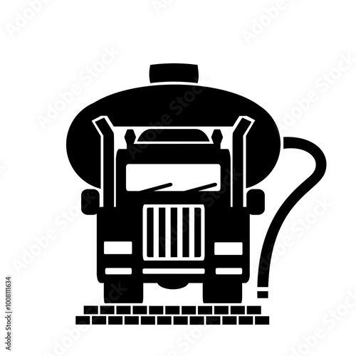 Vector illustration, logo, car icon for septic tank. Isolated on a white background.