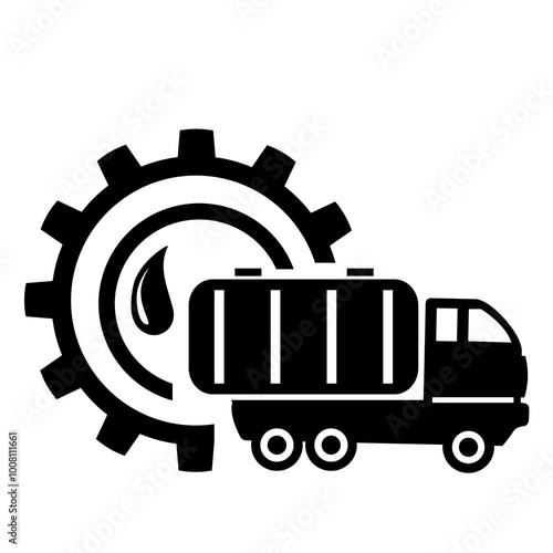 Vector illustration, logo, car icon for septic tank. Isolated on a white background.