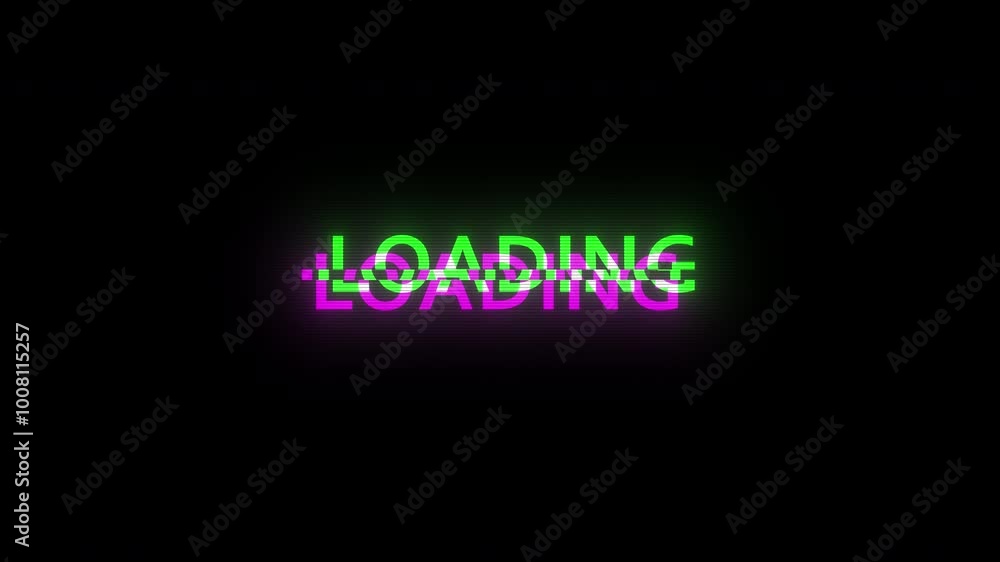 LOADING animation with glitch effect in RGB. Perfect for video games ...