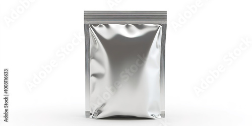 White blank foil food doy pack mockup isolated