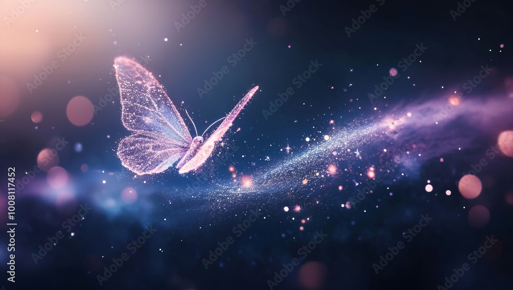 A Magical Butterfly in the Stars: An Ethereal Journey Through Cosmic Beauty and Light, Gliding Through a Sea of Colorful Stardust and twinkling Celestial Elements Beyond Dreams. A Magical Butterfly in the Stars: An Ethereal Journey Through Cosmic Beauty and Light, Gliding Through a Sea of Colorful Stardust and twinkling Celestial Elements Beyond Dreams.