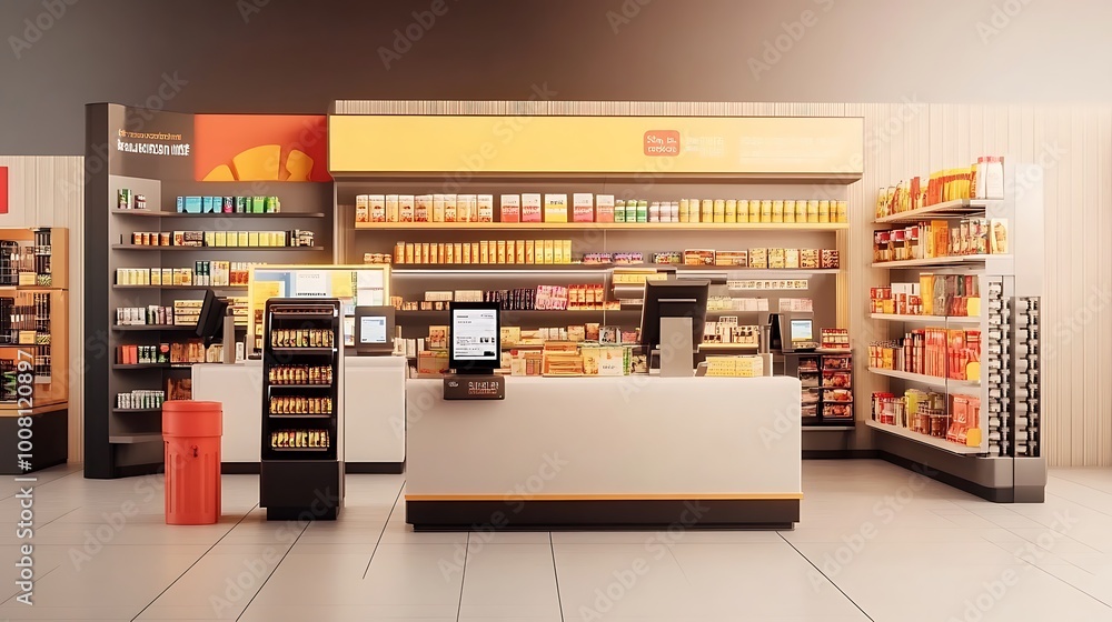 3d version of a store that has a POS system 3d version of a store that has a POS system